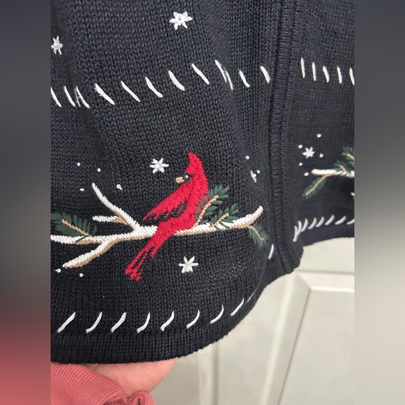 Christopher Banks vintage vest Christmas cardinals embroidered women’s size‎ XL - Picture 7 of 7